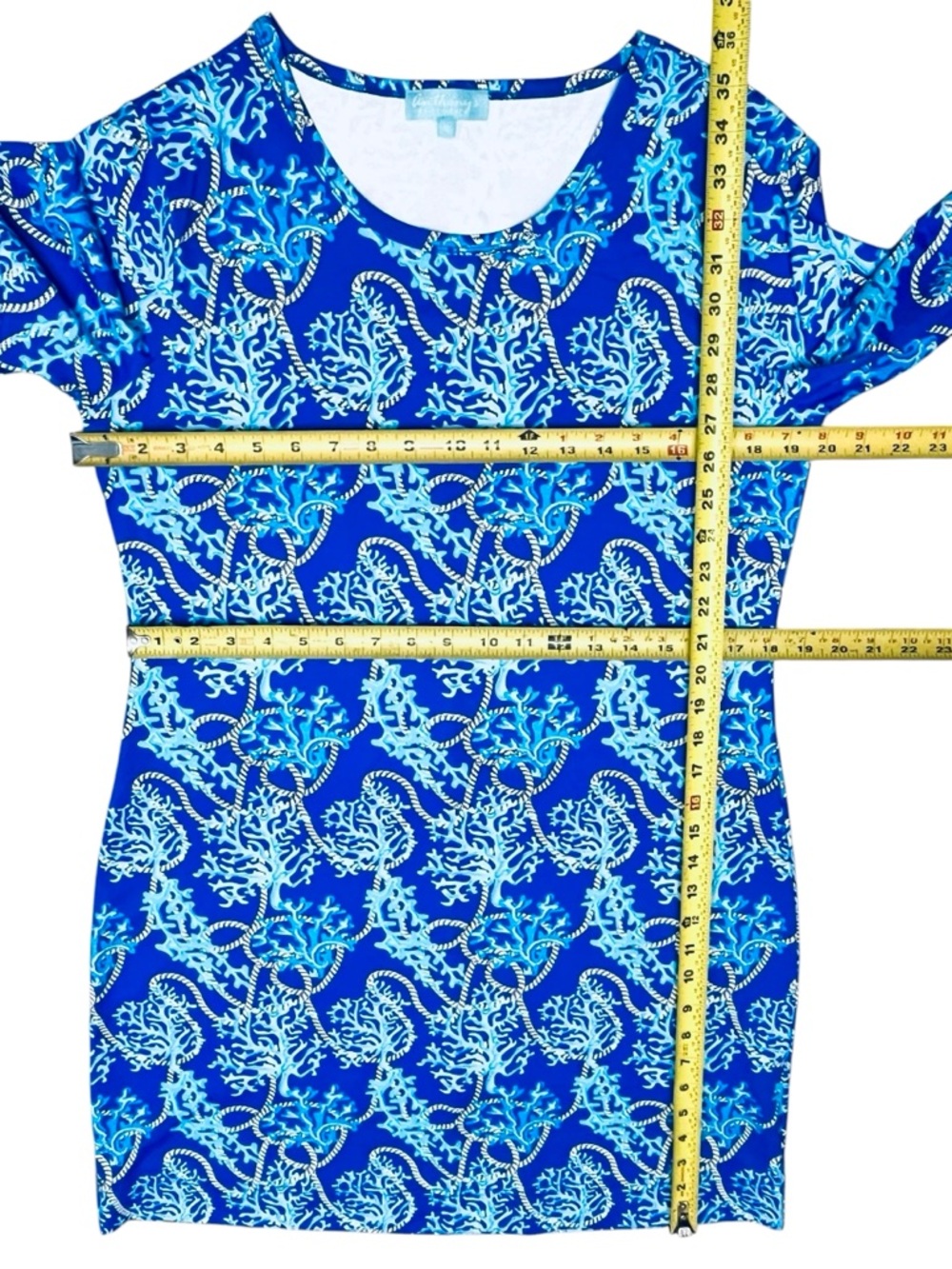 Anthony’s Resort Florida By Lulu-B Dress UP 50+ Sea Coral Reef 3/4 Sleeve M NWOT - Picture 9 of 12